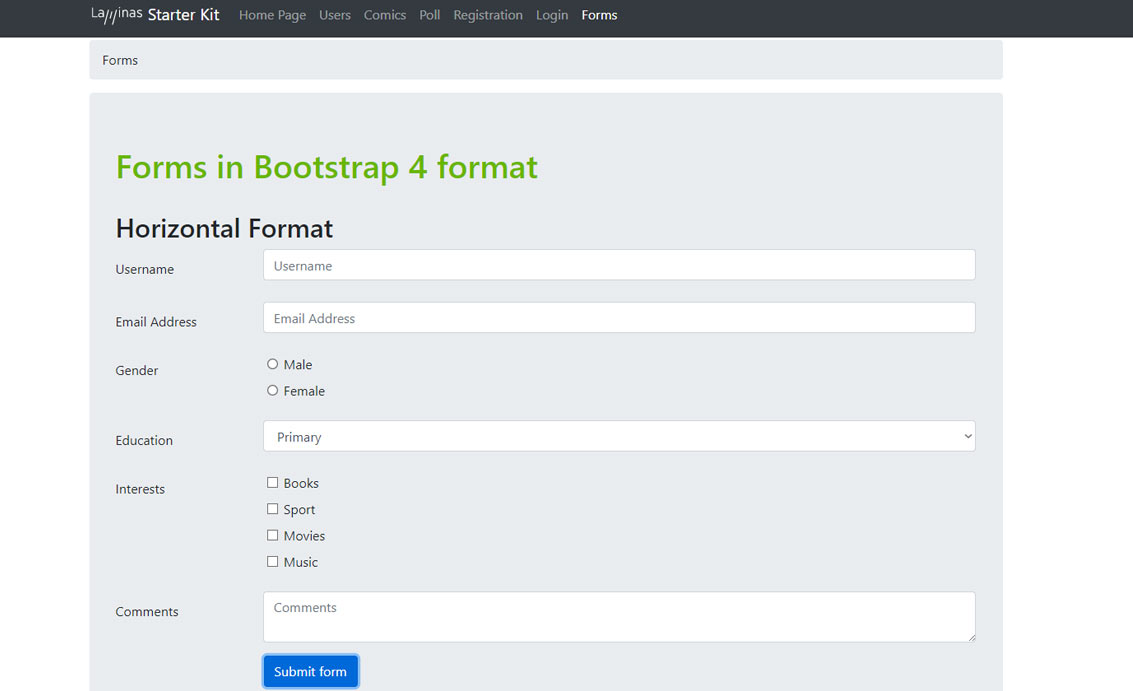 Bootstrap v4 forms - RWD
