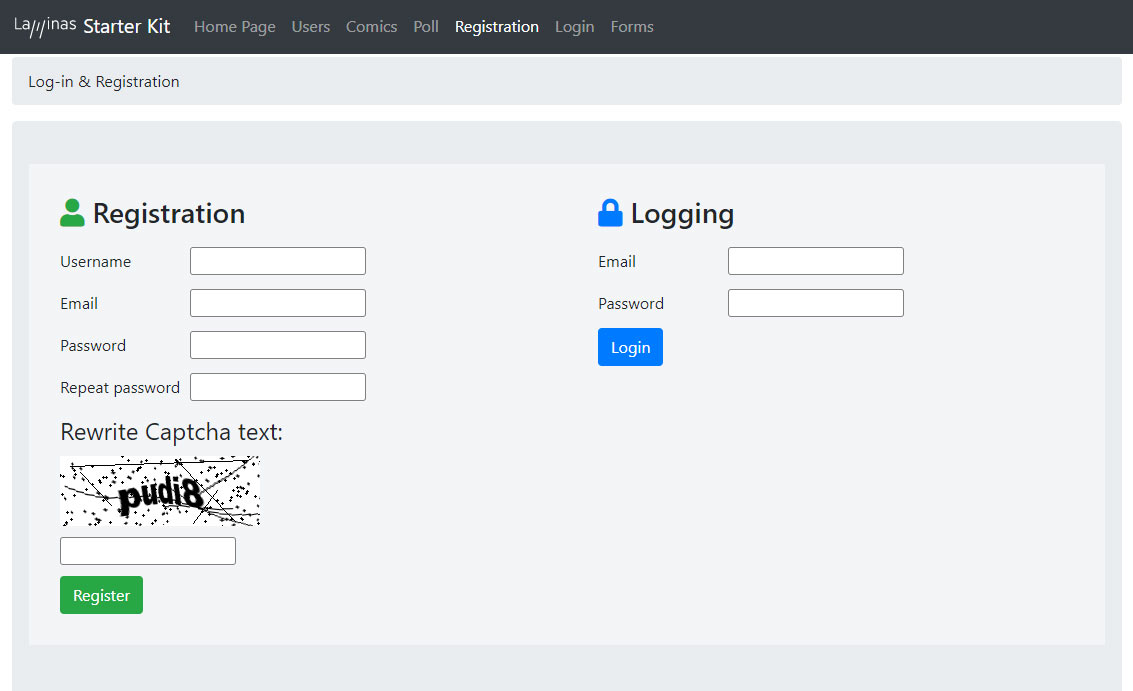 Users Login & Registration feature